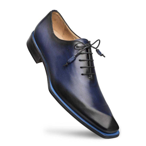 Navy Asymmetric Plain Toe Oxford By Mezlan Made In Spain Brand