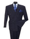 Pleated Dress Men Suits - Mens Classic Double Breasted Smooth Pinstripe Navy Suit