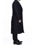 Navy Blue 3 Button Full Length Ankle length Wool Dress Top Coat/Overcoat