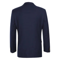 Mens Basic Two Button Classic Fit Navy Wool Sport Coat Blazer