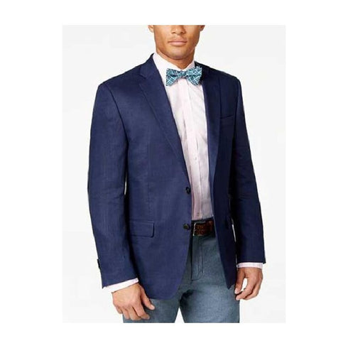 Navy Solid Two Button Classic Fit Sport Coat Blazer