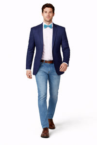Navy Solid Two Button Classic Fit Sport Coat Blazer