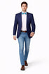 Navy Solid Two Button Classic Fit Sport Coat Blazer