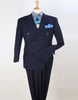 Pleated Suit - Mens Suits With Pleated Pant -  Regular Fit Suit - Navy Luxury Wool Suit