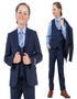 Exclusive Stacy Adams 5pc Boys Suit Solid Slim Fit, Navy