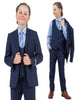 Exclusive Stacy Adams 5pc Boys Suit Solid Slim Fit, Navy