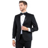 Notch Lapel Tuxedo Separates Coat, Black by ZeGarie