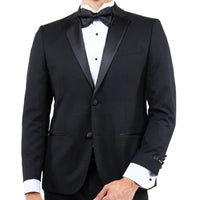 Notch Lapel Tuxedo Separates Coat, Black by ZeGarie
