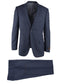 Tiglio Italian Suit - Real Wool Fabric Super 150's Novello Navy Blue , Modern Fit, Pure Wool Suit in Color Navy Blue