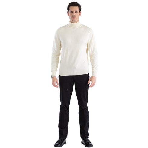 MENS OFF-WHITE PULLOVER TURTLENECK SWEATER