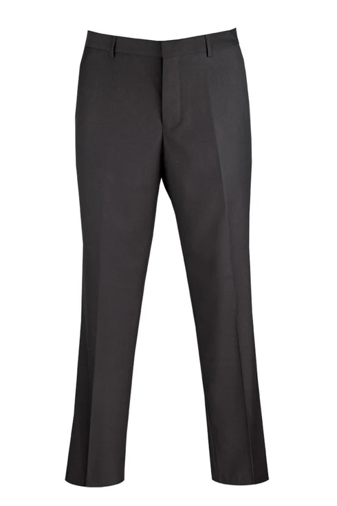 Modern Fit Black Dress Pants Flat Front Pre-Hemmed
