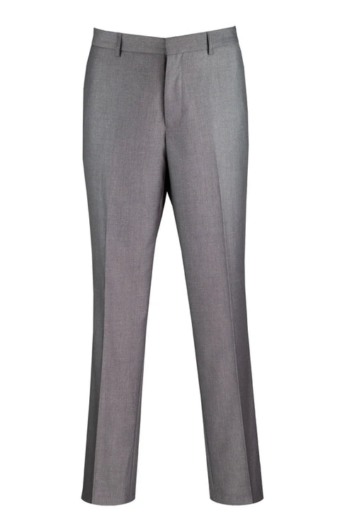 Modern Fit Medium Gray Dress Pants Flat Front Pre-Hemmed