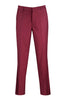 Modern Fit Maroon Dress Pants Flat Front Pre-Hemmed