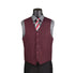 Burgundy Slim Fit Vest Single Breasted 5 Button Design