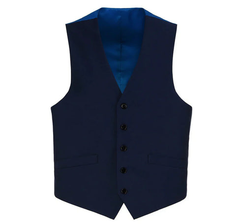Navy Slim Fit Vest Single Breasted 5 Button Design
