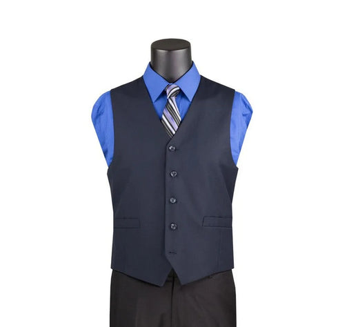 Navy Slim Fit Vest Single Breasted 5 Button Design