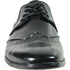 Bravo Mens Vintage Style 1920's Wingtip Lace Up Dress Shoe in Black
