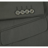 Mens Basic Two Button Slim Fit Suit With Optional Vest