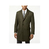 Olive Green Wool Carcoat Single Breasted Two Button Carcoat