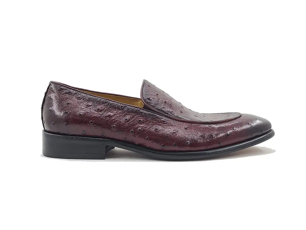 P01301 Grafton Genuine Ostrich Fashion Loafer- Brown