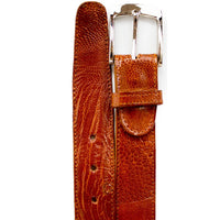 Belvedere Ostrich Leg Belt- Burned Amber