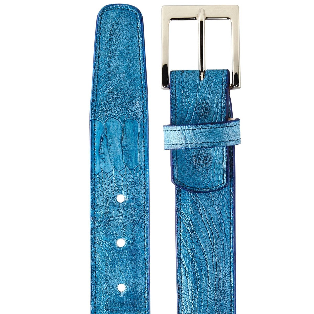 Men's Belvedere Genuine Ostrich Leg Dress Belt in Black main image 0