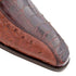 Mezlan Men's Genuine Full Quill Ostrich Leg Monk Brown Strap Shoes
