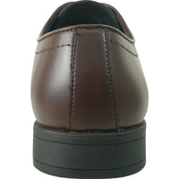Bravo Mens Plain Round Toe Dress Oxford in Dark Brown - Men's Dress Shoes