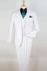 Mens Two Button Pleated Pant Classic Fit Vested Suit in White