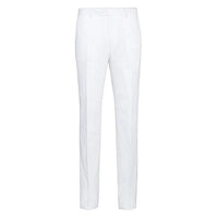 White Wedding Suit For Men - Perfect For Groom - Mens Basic Two Button Classic Fit Linen Summer Suit In White