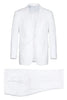 White Wedding Suit For Men - Perfect For Groom - Mens Basic Two Button Classic Fit Linen Summer Suit In White