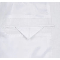 White Wedding Suit For Men - Perfect For Groom - Mens Basic Two Button Classic Fit Linen Summer Suit In White