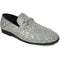 Bravo Mens Modern Glitter Sequin Prom Tuxedo Loafer in Silver Grey - Men's Dress Shoes