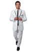Men's Two Button Slim Fit Wedding Prom Tuxedo Suit in White with Black Piping