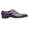 Belvedere Mare Shoes Men's Purple Genuine Ostrich & Eel Split-toe Oxfords