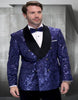 Blue Prom Suit - Blue Homecoming Outfits For Guys Paisley Pattern in Sapphire Blue