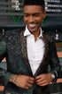 Men's Stacy Adam's Designer Prom & Wedding Tuxedo Green and Gold Jacket