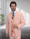 Peach Color Wool Suit in 2 Buttons Ticket Pocket - Light Orange Blush Color Summer Suit By Statement
