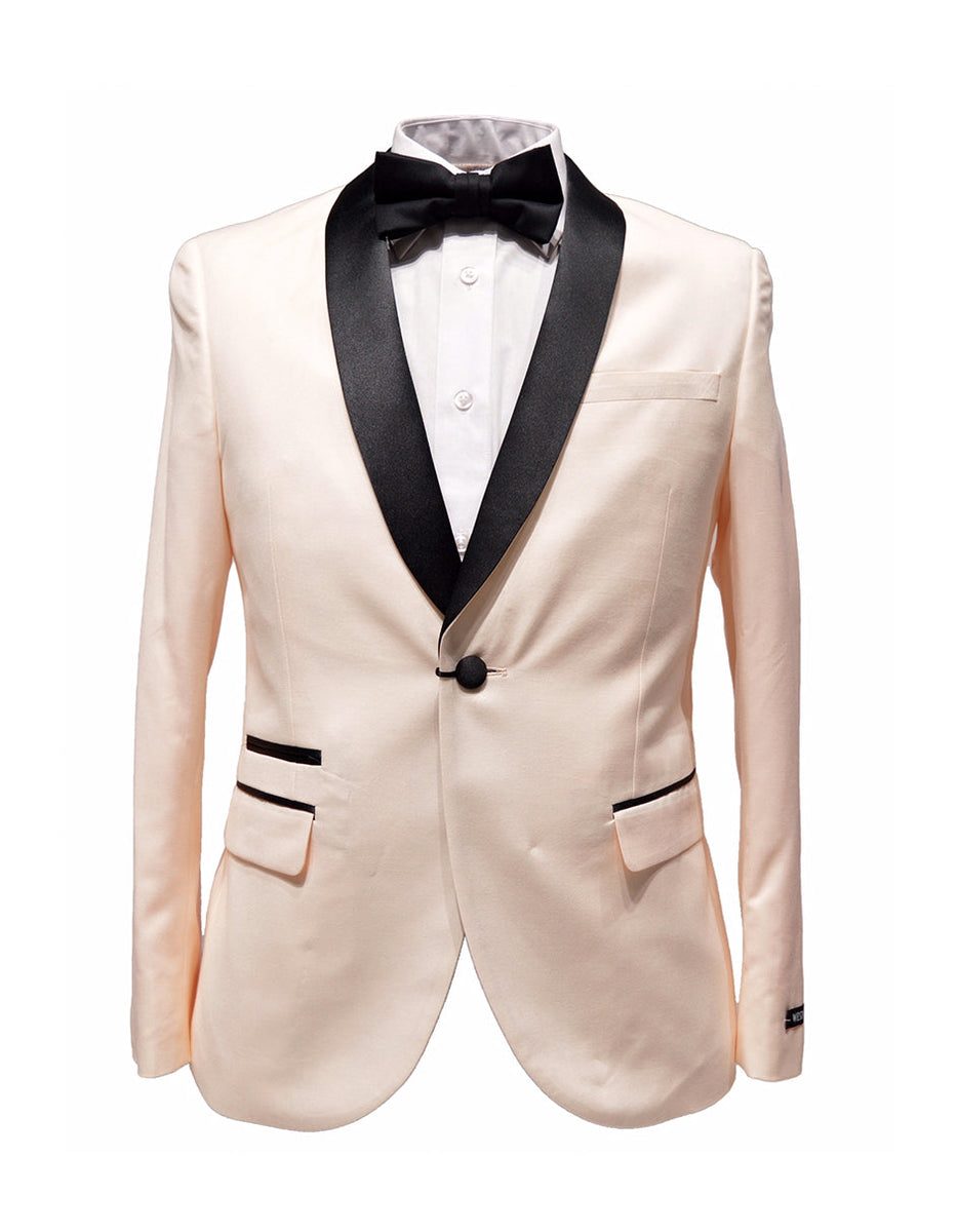 Shawl Design Satin Lapel Pink Tuxedo