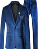 Mens One Button Slim Fit Peak Label Suit Blue