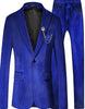 Mens One Button Slim Fit Peak Label Suit Royal Blue