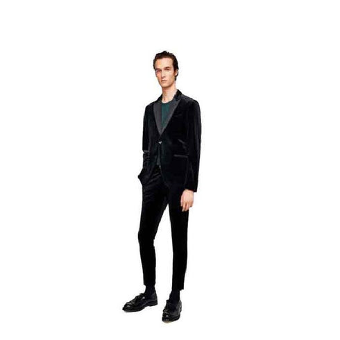 Peak Lapel Alberto Nardoni Velvet Suit In Black