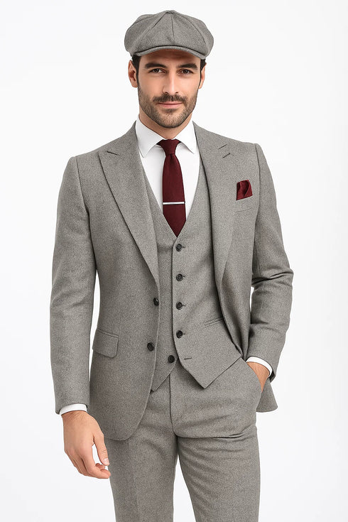 Peaky Blinders Suit - Vintage Gray Tweed