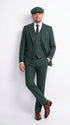 Thomas Shelby Peaky Blinders Green Pinstripe 3-Piece Wool Suit – Vintage 1920s Gangster Wedding Suit for Men