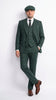 Thomas Shelby Peaky Blinders Green Pinstripe 3-Piece Wool Suit – Vintage 1920s Gangster Wedding Suit for Men