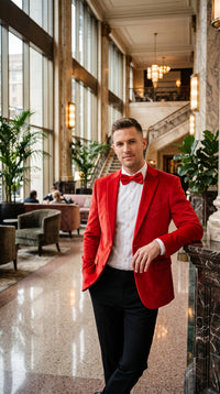Men’s Red Dinner Jacket, Formal Tuxedo Evening Jacket for Weddings Prom and Parties