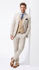 Men's Great Gatsby Tan 3-Piece Suit – Classic Beige Jacket & Pants with Dark Camel Vest – 1920s Vintage Wedding & Party Outfit