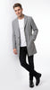 Men’s Light Grey Fitted Wool Peacoat – Modern Slim Cut Single-Breasted Coat