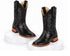 Black Square Toe Caiman Tail Boots