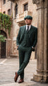 Thomas Shelby Peaky Blinders Green Pinstripe 3-Piece Wool Suit – Vintage 1920s Gangster Wedding Suit for Men
